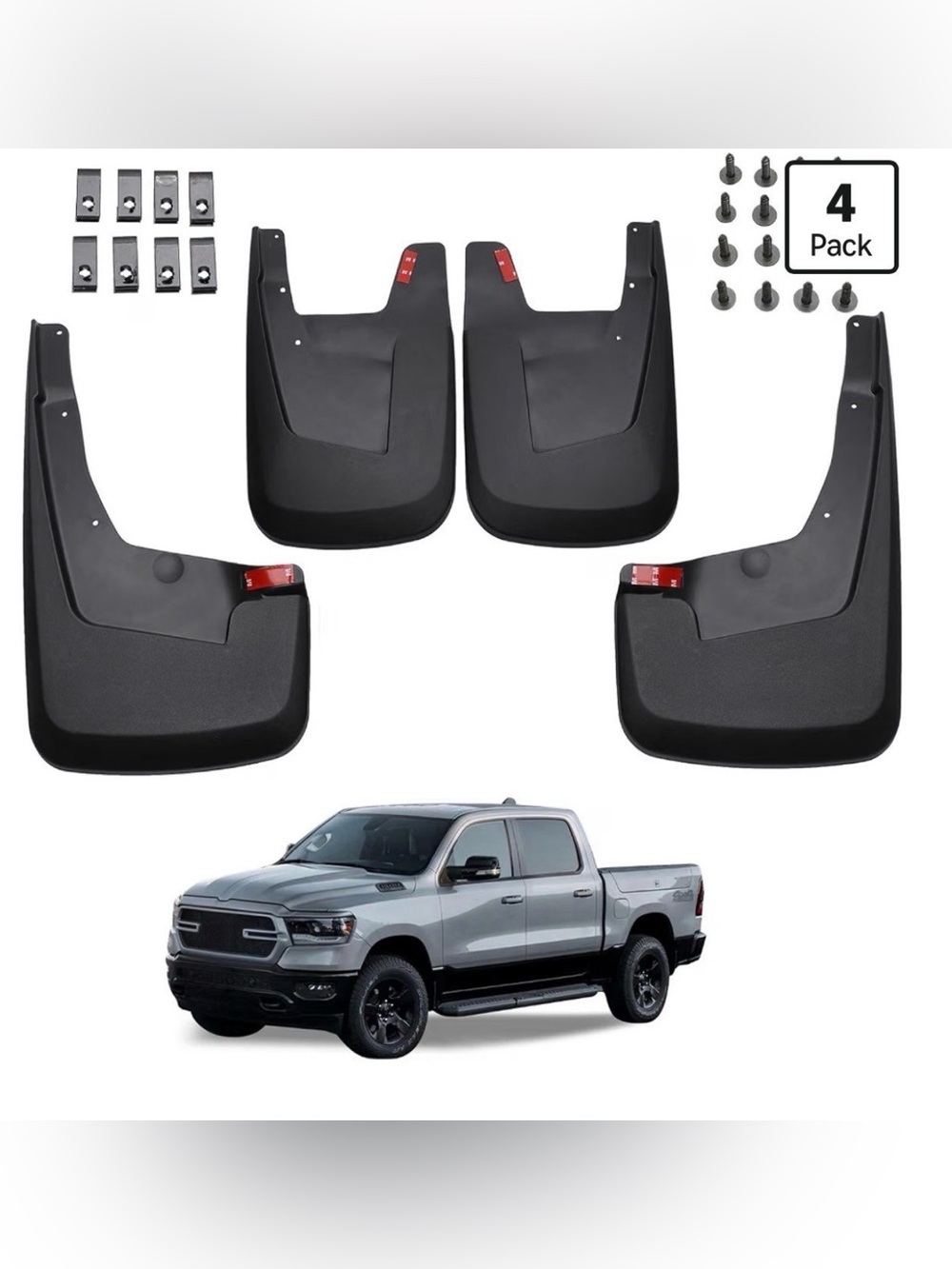 Mud Guard Mud Flaps Guards Splash All Weather Guard Mud for Dodge 2019-2023 Ram